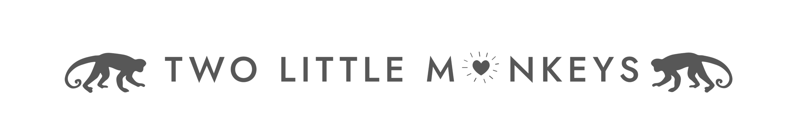 Two Little Monkeys horizontal wordmark logo